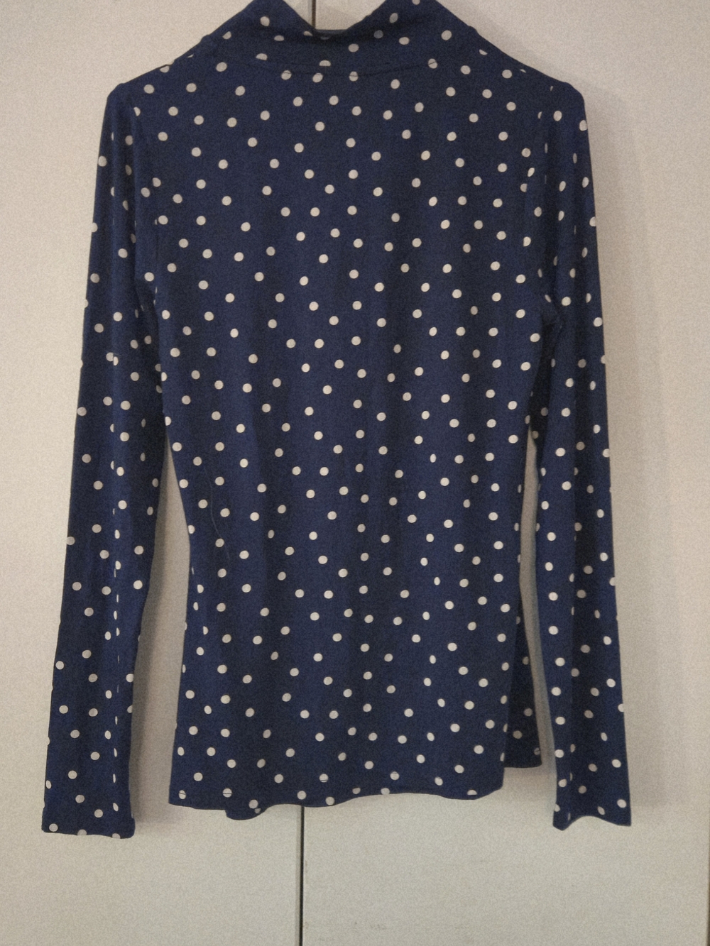 Boden Navy Polka Dot Long-Sleeve Turtleneck